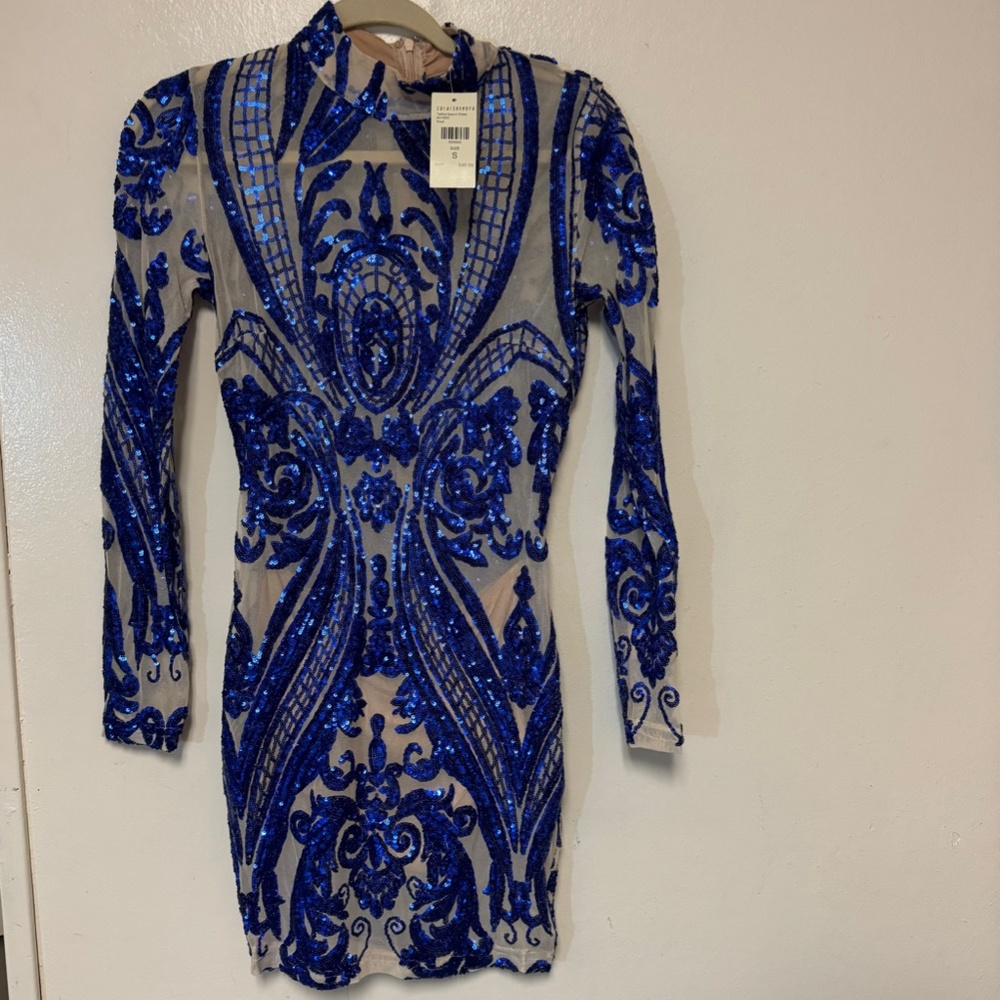 NWT Fashion Nova Talitha Blue Sequin dress